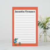 Cool Crocodile Listens to Music Briefpapier (Staand voorkant)