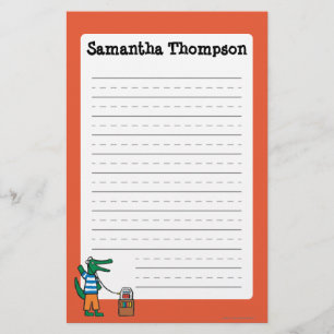 Cool Crocodile Listens to Music Briefpapier