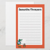 Cool Crocodile Listens to Music Briefpapier (Voorkant / Achterkant)