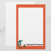 Cool Crocodile Listens to Music Briefpapier (Voorkant / Achterkant)