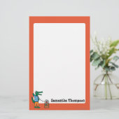 Cool Crocodile Listens to Music Briefpapier (Staand voorkant)