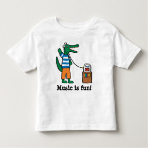 Cool Crocodile Listens to Music Kinder Shirts