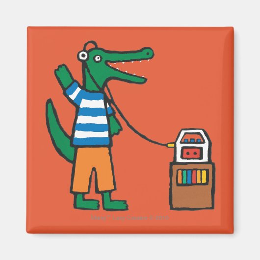 Cool Crocodile Listens to Music Magneet (Voorkant)