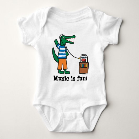 Cool Crocodile Listens to Music Romper (Voorkant)