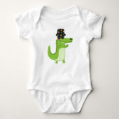 Cool Crocodile with Sunglasses and Leafy Bucket Romper (Voorkant)