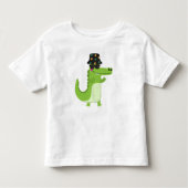 Cool Crocodile with Sunglasses & Leafy Bucket Hat Kinder Shirts (Voorkant)