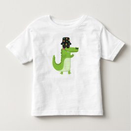 Cool Crocodile with Sunglasses & Leafy Bucket Hat Kinder Shirts