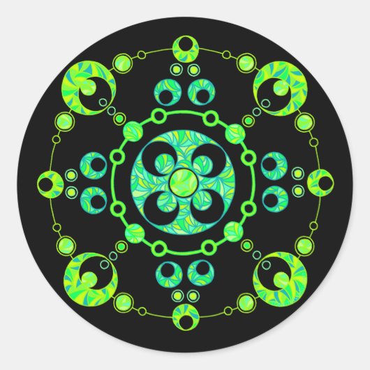 Cool Crop Circle Green Art Stickers (Voorkant)