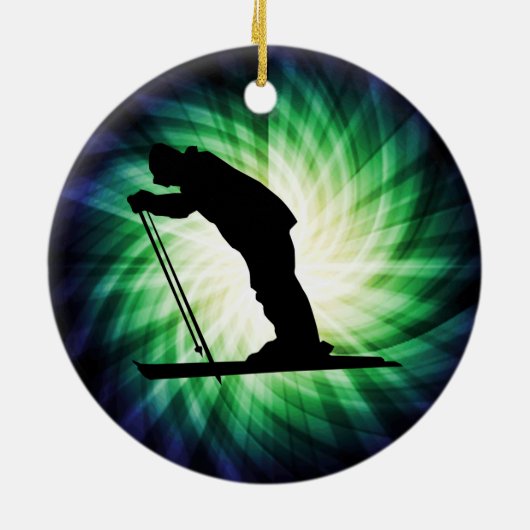 Cool Cross Country Snow Ski Keramisch Ornament (Achterkant)