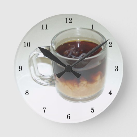 Cool Cup of Coffee Wall Clock Ronde Klok (Voorkant)