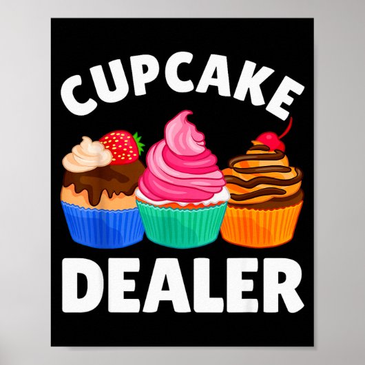 Cool Cupcake Costume For Men Women Baking Cupcake Poster (Voorkant)