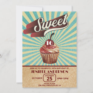 Cool  cupcake typografie zoet 16 kaart