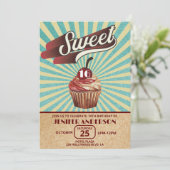 Cool cupcake typografie zoet 16 kaart (Staand voorkant)