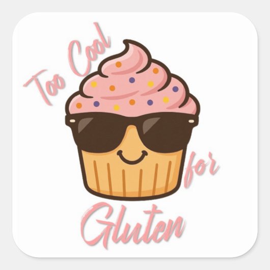 Cool Cupcake  Vierkante Sticker (Voorkant)