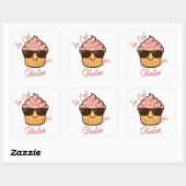 Cool Cupcake  Vierkante Sticker (Vel)
