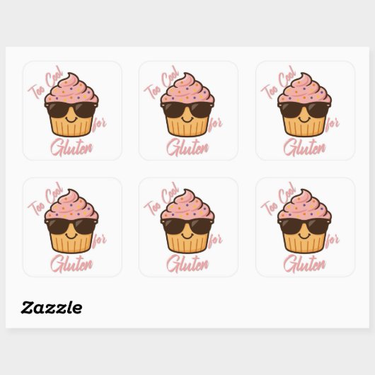 Cool Cupcake  Vierkante Sticker (Vel)