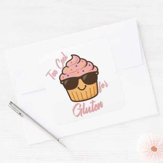 Cool Cupcake  Vierkante Sticker (Envelop)
