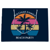 Cool Custom Beach Party Blauwe palmboom Groot Cadeauzakje (Voorkant)