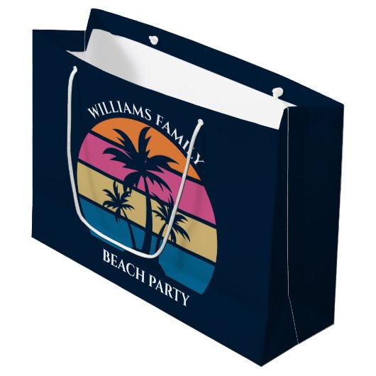 Cool Custom Beach Party Blauwe palmboom Groot Cadeauzakje (Voorkant Gekanteld)