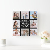 Cool Custom Best Ma Ever Moderne Photo Collage Vierkante Klok (Huis)