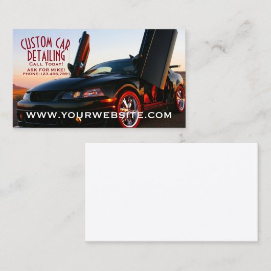 Cool Custom Car Details Visitekaartje (Voorkant / Achterkant)