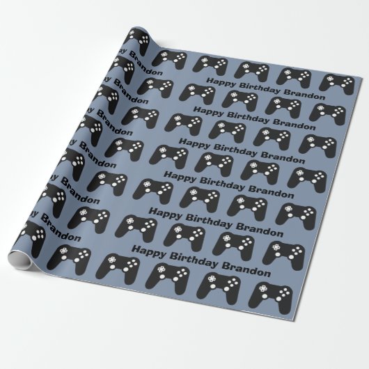 Cool Custom Gamer Cadeaupapier (Uitgerold)