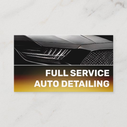 Cool Custom Golden Chrome Black Car Service Visitekaartje (Voorkant)