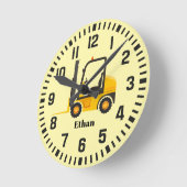Cool Custom Naam Heftruck Ronde Klok (Hoek)