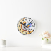 Cool Custom Name Astronaut op de Maan Ronde Klok (Huis)