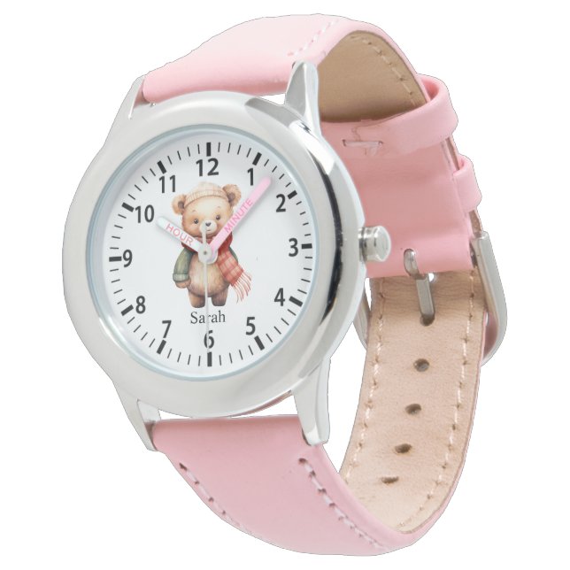 Cool Custom Name Beer met kleding en Pet Horloge (Gekanteld)
