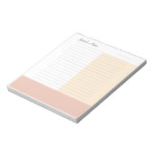 Cool Custom Name Modern Beige Zandperzik gevoerd Notitieblok (Linkerzijde)