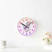 Cool Custom Name Rainbow Unicorn Ronde Klok (Huis)