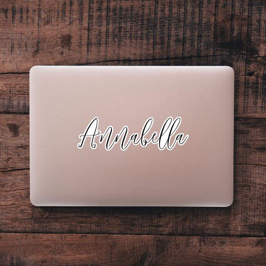 Cool Custom Name Script Laptop Sticker