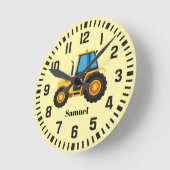 Cool Custom Name Tractor Ronde Klok (Hoek)