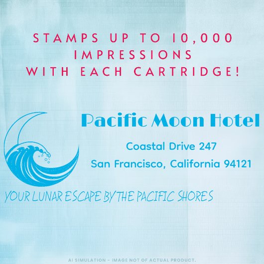 Cool Custom Pacific Moon Hotel Logo Retouradres Zelfinktende Stempel