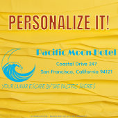 Cool Custom Pacific Moon Hotel Logo Retouradres Zelfinktende Stempel