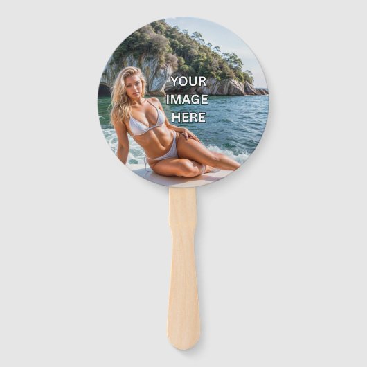 COOL! 🌬️ Custom Paddle Hand Fan Handwaaier (Voorkant)