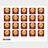 Cool Custom Retro Golden Disco Ball Design Vierkante Sticker (Vel)