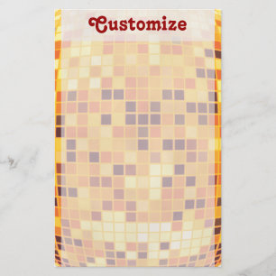 Cool Custom Retro Golden Disco Ball Stationery Briefpapier