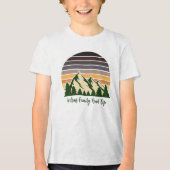 Cool Custom Road Trip Forest Sunset Kinder Tri-Blend Shirt (Voorkant)