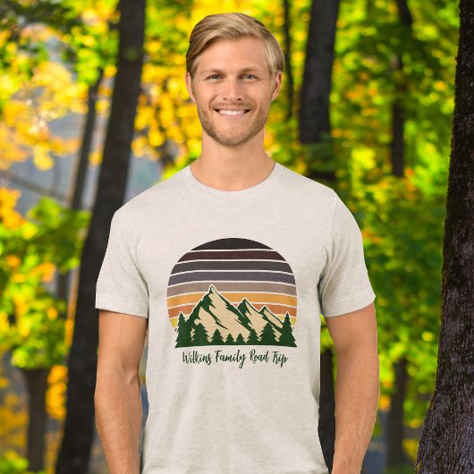 Cool Custom Road Trip Forest Sunset Tri-Blend Shirt