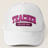 Cool Custom School Moderne Leraar Trendy Stijlvol Trucker Pet (Voorkant)
