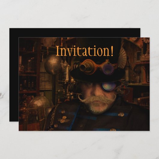 Cool Custom Steampunk Fantasy Captain Sean Kaart (Voorkant / Achterkant)