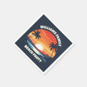 Cool Custom Sunrise Palm Trees Beach Party Blauw Servet (Hoek)