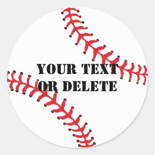 Cool Custom Text Baseball League Sportbal Ronde Sticker (Voorkant)