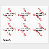 Cool Custom Text Baseball League Sportbal Ronde Sticker (Vel)