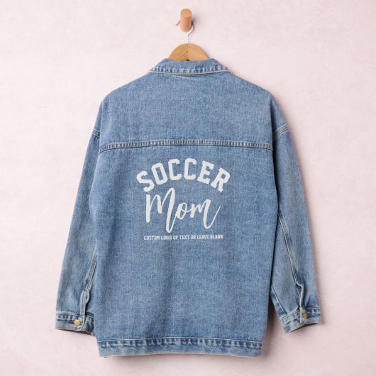 Cool Custom Voetbal Moeder Modern Script Denim Jacket (Hangar)