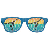 Cool Custom Womens Gymnastics Sunset Retro Zonnebril (Voorkant)