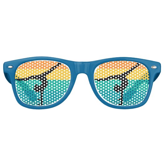 Cool Custom Womens Gymnastics Sunset Retro Zonnebril (Voorkant)