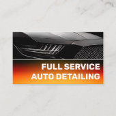 Cool Custom Zwart Bright Sinaasappel Car Service Visitekaartje (Voorkant)